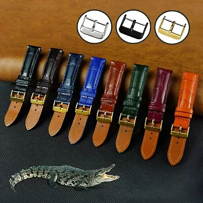 Genuine Alligator Leather Watch Strap Real Crocodile Watch Band Quick Release • $23.74