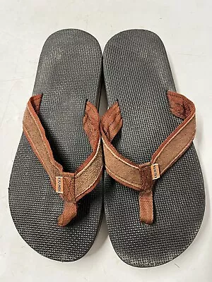 Vintage Retro 70’s & 80’s Kinsman Brown Layered Thong Flip Flops Large M 9 /W 10 • $43.19