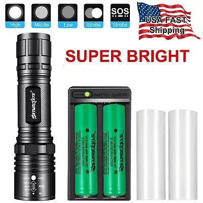 Super Bright LED Flashlight Rechargeable Tactical LED Flashlights With Battery • $10.99