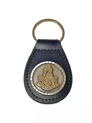 Past Master Masonic  Key Ring Leather And Brass • $12.99