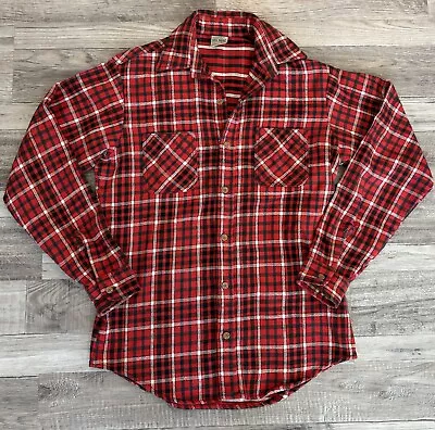 Vintage Big Mac JC Penney Plaid Shirt Flannel USA Size M Red Lumberjack • $39.99