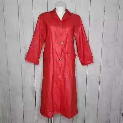 Vintage 50s Red Rubber Raincoat With By U.S. Raynster Size Medium • $100