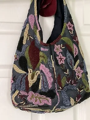 $45 • Buy Vintage Hand Beaded Shoulder Bag/handbag Made In India