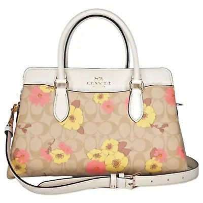 NWT Coach Darcie Carryall In Signature Canvas With Floral Cluster Handbag CH345 • $299.99