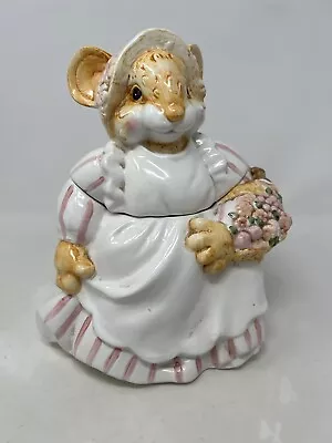 1991 Ganz Little Cheesers Musical Mouse Cookie Jar EASTER SPRING ADORABLE • $35.95