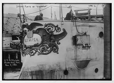 Photo:Stern Plate Of U.S.S. Olympia Boston Navy Yard • $9.99