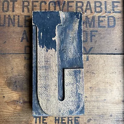 £14 • Buy Vintage Printers Block Letterpress Type Wooden Printing Ex Lg Letter J 14.8 Cm