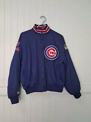 Chicago Cubs Vintage Jacket Majestic Athletic Authentic Sz L Runs Small MLB • $39.99