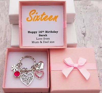 SWEET 16th BIRTHDAY Gifts Charm Keyring For Daughter Sister Niece Friend  • £5.99