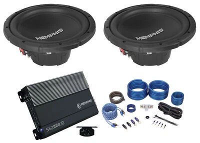 $244.90 • Buy (2) Memphis Audio SRX1244 12  500w SRX Car Subwoofers+Mono Sub Amplifier+Amp Kit