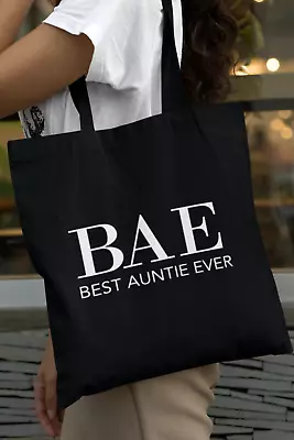 £7.50 • Buy BAE Best Auntie Ever Black Tote Bag Long Handled Lightweight Tote Storage Gift