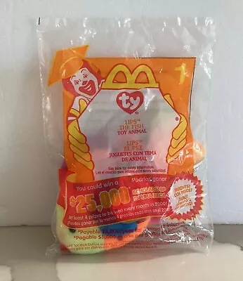 2000 McDonald’s Ty Teenie Beanie Baby #1 LIPS THE FISH  - New In Bag • $2.50