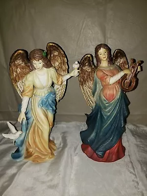  Set Of O'Well Porcelain Standing Angel Figurines 11 Inch Tall • $15