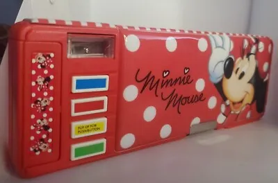 Vintage Disney Minnie Mouse Mechanical Pencil Case Red • $14.79