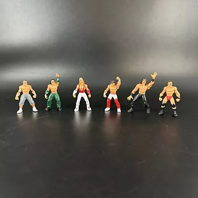 Mini WWE WWF Figurines Set Of 6 Wrestlers Action Kids Small Toys Mixed Lot Toy • $9.99