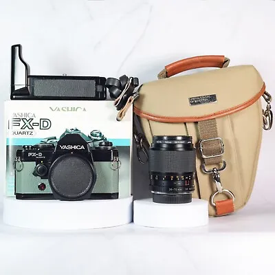Yashica FX-D Quartz Black (Green Reskin) 35mm Film Camera + 35-70mm Boxed Bundle • £119.99