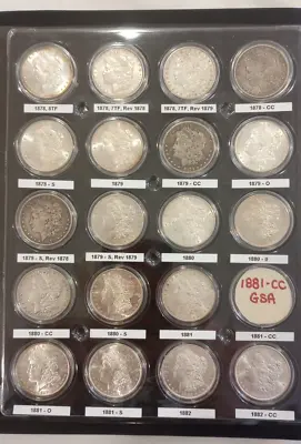 The COMPLETE 100 Coin Morgan Silver Dollar Set-All Key Dates 70% XF/BU • $33995