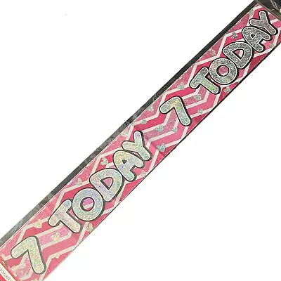 2.6 Metre Holographic Foil Party Banner - 7th Birthday Girl Age 7 • £2.50