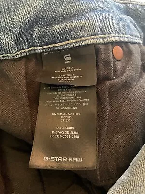 G-Star Raw D-STAQ 3D SLIM JEANS 34/ 34 • $35