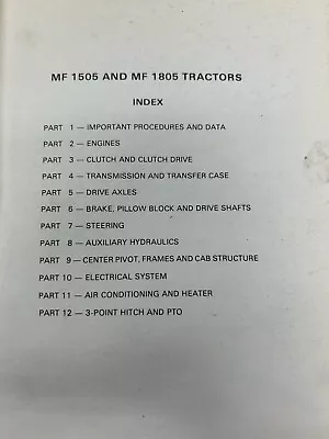 Massey Ferguson Service Manual MF 1505 MF 1805 Form No. 1448894 M1 • $45