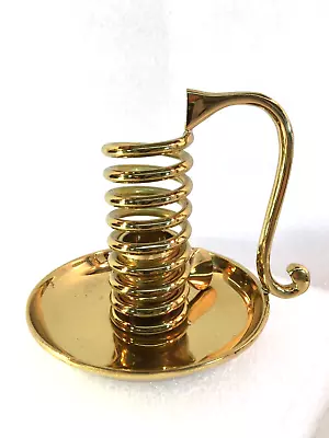 PARTYLITE  Gold Tone Brass Courting Lamp Adjustable Spiral  Candlestick Holder • $20