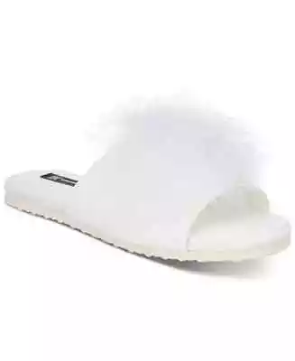 I.N.C. INTERNATIONAL CONCEPTS Satin Marabou Slide Slippers NIB Size/Color • $27.98