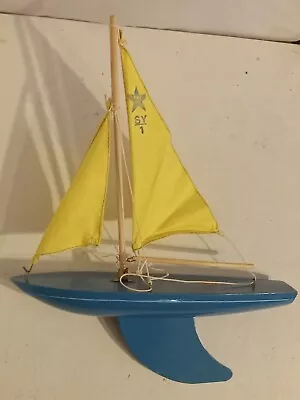 Vintage Blue Original Star Yacht Pond Boat Model Toy Birkenhead Made In England • $29.99