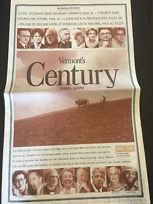 Vermont's Century 1900-1999 Supplement To The Burlington (Vt.) Free Press • $7.50