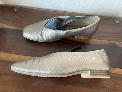 M&S Collection Insolia Gold Metallic Leather Ballerina Shoes UK 3 35.5 £35 New • £11