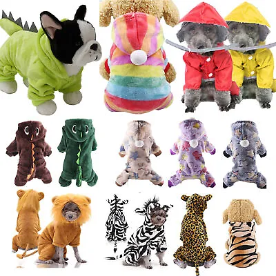 Pet Puppy Dog  Animal Costume Hooded Clothes Winter Warm Hoodie Jumper Coat • £4.79