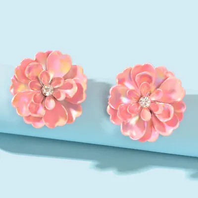 $1.99 • Buy Sweet Elegant Pink Blooming Flower Daisy Stud Earrings Gifts Present Valentines