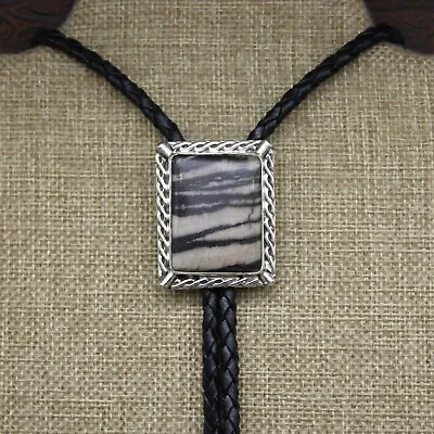Southwestern Zebra Jasper Sterling Silver Bolo Tie By Jose Campos+ • $265