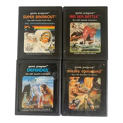 Lot Of 4 Atari 2600 Games Super Breakout Air Sea Battle Defender Missle Command • $14.99