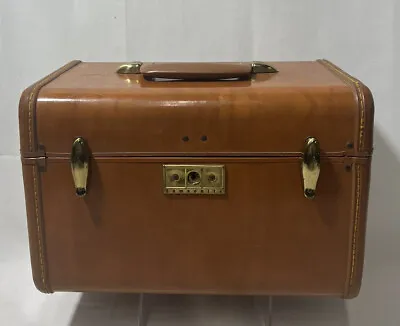 Samsonite Vintage 1950's Train Case Leather Luggage  4612 - 13 X 9 X 8 • $38.39