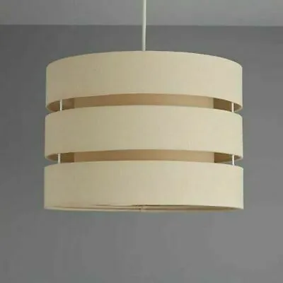 3-Tier Cotton Fabric Drum Ceiling Light Pendant Lamp Shade Modern Style Easy Fit • £34.90