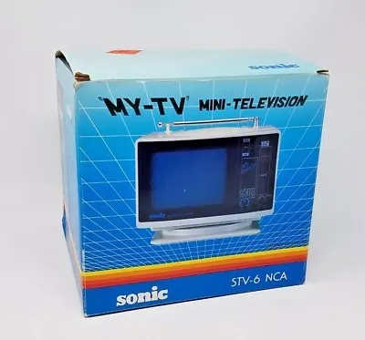 Vtg 4.5  Mini Television By Sonic  MY-TV  STV-6 NCA - Under Shelf Mount - W/Box • $74.95