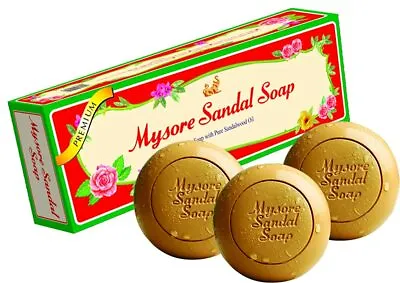 Mysore Pure Natural Sandalwood Oil Ayurvedic Soap - (3 X 150g) - 1 SET • $13.99