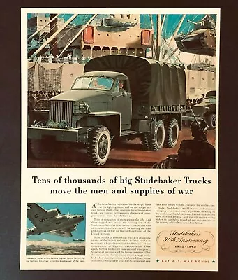 1962 Studebaker Trucks WW II Advertisement Move War Men Supplies Vtg Print AD • $9.99