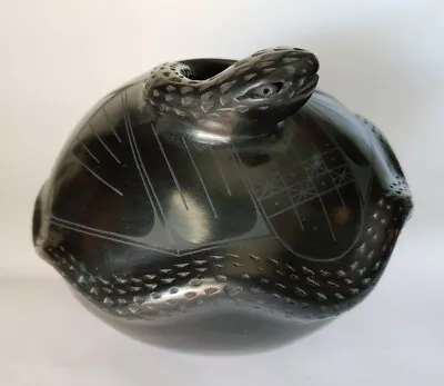 Rosa Quezada Black Pottery Snake Pot - Mata Ortiz • $136