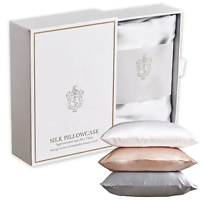 £29.99 • Buy Real Mulberry Silk Pillowcase Gift Boxed Housewife Anti Tangle Hair 50 X 75cm