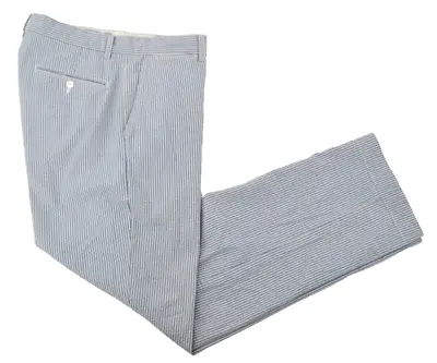 POLO RALPH LAUREN Men's Flat Front Seersucker Pants SIZE 32/32 Blue Striped • $29.99