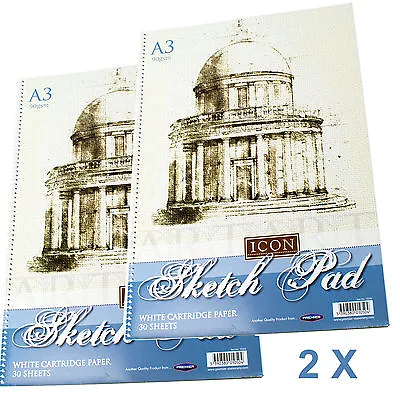 2 X A3 Sketch Pad Spiral Bound 30 Sheets Art Sketching Paper Sketch Book • £7.64