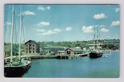 Postcard 1961 CT Mystic Seaport Boats Harbor Dock Scenic Water View Connecticut • $9.95