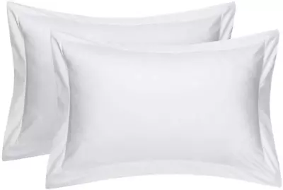 Rayyan Linens Oxford Pair Of Pillowcases White 100% Egyptian Cotton 200 Thread C • £9.99