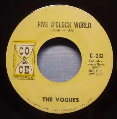 The Vogues - Five O'Clock World - 1965 Pop 45 • $5