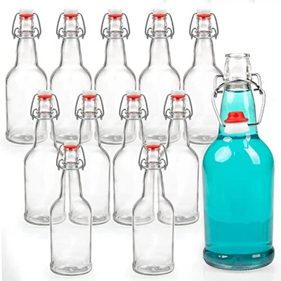 $54.40 • Buy 16 Ounce Clear Swing Top Glass Beer Bottles For Home Brewing - Carbonated Drinks