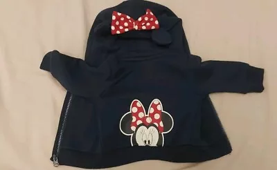 Baby Girl DISNEY Minnie Mouse Blue  Hoodie Clothes 0-3 Months New • £7.99