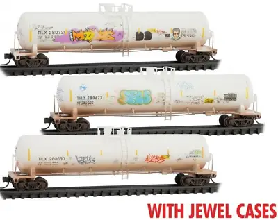 Micro Trains N Scale ~ TILX Tank Car ~ Weathered ~ 3 Pack ~ 98305059 • $98.23