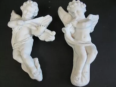 PR. Vintage Architectural Garden Wall Weathered Cement Cherubs Angels • $49