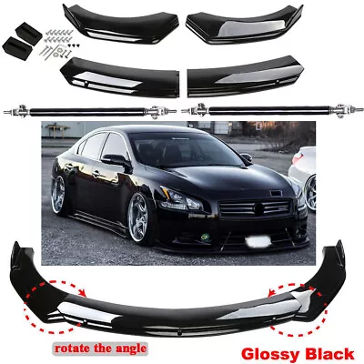 For 09-15 Nissan Maxima Front Bumper Lip/ Body Kit Spoiler+Splitter Gloss Black • $69.99